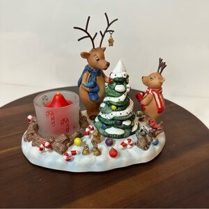 Partylite Reindeer Decorating Tree (Snuffer) In Snow Votive Candle Holder W Box